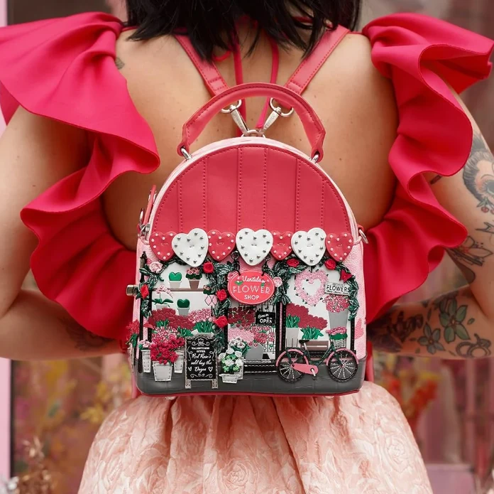 Vendula Pink Flower Shop Nova Mini Backpack 6 Vendula Pink Flower Shop Nova Mini Backpack - Image 6