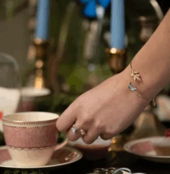 Fable England Enamel Blue Butterfly Bangle 5 Fable England Enamel Blue Butterfly Bangle -Fashion Shoes Store ButterflyBG3