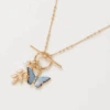 Fable England Enamel Blue Butterfly Necklace