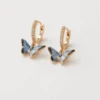 Fable England Enamel Blue Butterfly Earrings