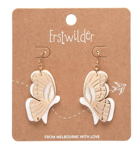 Erstwilder La Belle Epoque Butterfly Drop Earrings White 2 Erstwilder La Belle Epoque Butterfly Drop Earrings White - Image 2