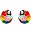 Erstwilder Pride And Joy Carmels Colourful Enamel Stud Earrings