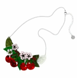 Erstwilder Botanical Fruit Blossoming Cherries Statement Necklace 7 Erstwilder Botanical Fruit Blossoming Cherries Statement Necklace -Fashion Shoes Store CherriesNL2