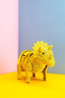 Wicker Darling Ellie Triceratops Yellow -Fashion Shoes Store Dino2