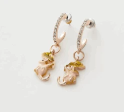 Fable England Enamel Dormouse Hoop Earrings