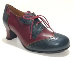 Rock N Dot Esme Burgandy With Blue Trim