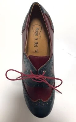 Rock N Dot Esme Burgandy With Blue Trim -Fashion Shoes Store EsmeBurg5