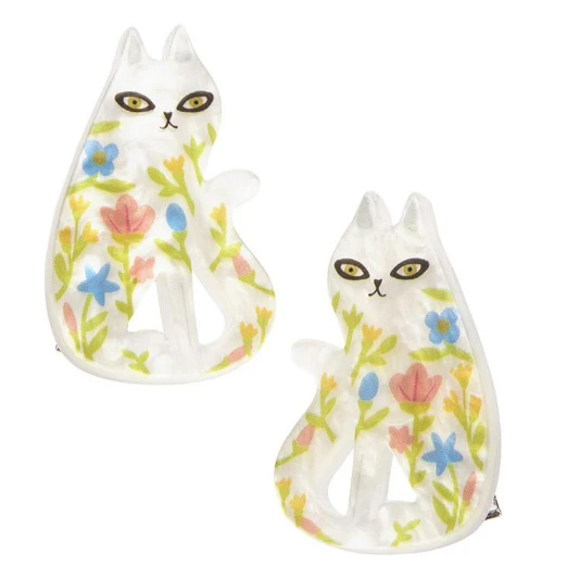 Erstwilder Terry Runyan Feline Florescence Hair Clips Set 1 Erstwilder Terry Runyan Feline Florescence Hair Clips Set