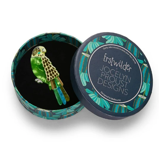 Erstwilder Jocelyn Proust Flossie The Budgie Brooch 2 Erstwilder Jocelyn Proust Flossie The Budgie Brooch - Image 2