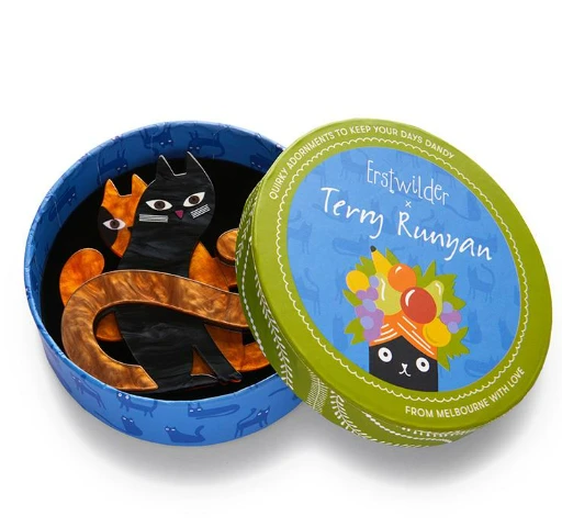 Erstwilder Terry Runyan Hide And Seek Cats Brooch 2 Erstwilder Terry Runyan Hide And Seek Cats Brooch - Image 2