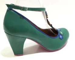 Cristofoli Lucille Green With Blue Flowers -Fashion Shoes Store LucilleGN3
