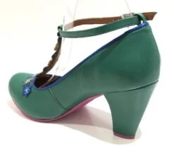 Cristofoli Lucille Green With Blue Flowers -Fashion Shoes Store LucilleGN4