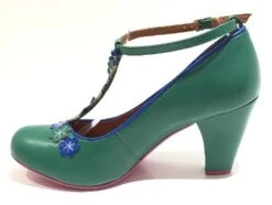 Cristofoli Lucille Green With Blue Flowers -Fashion Shoes Store LucilleGN5
