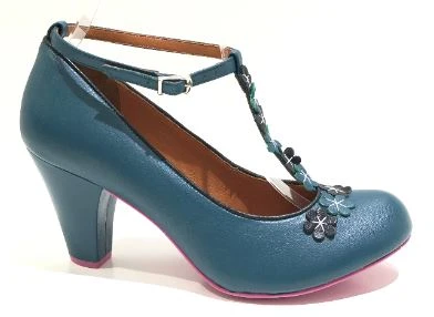 Cristofoli Lucille Petrol With Black Flowers 2 Cristofoli Lucille Petrol With Black Flowers - Image 2