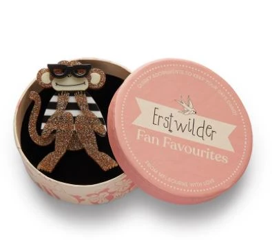 Erstwilder FF22 Moe The Monkey Lover Brooch 2 Erstwilder FF22 Moe The Monkey Lover Brooch - Image 2