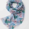 Fable England Peacock Vintage Blue Scarf