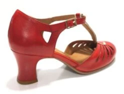 Rock N Dot Daphne Red With Rose Trim -Fashion Shoes Store PerugiaRed3