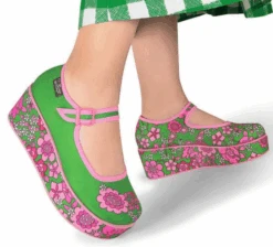 Hot Chocolate Design Pink Flowers Platforms -Fashion Shoes Store PinkFlowers2