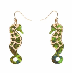 Erstwilder La Belle Epoque Seahorse Drop Earrings Green