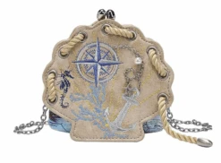 Vendula English Coast Scrapbook Shell Clipper Purse