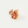 Fable England Enamel Red Squirrel Brooch