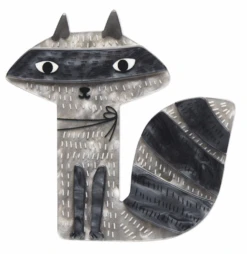 Erstwilder Terry Runyan Sunday Raccoon Brooch