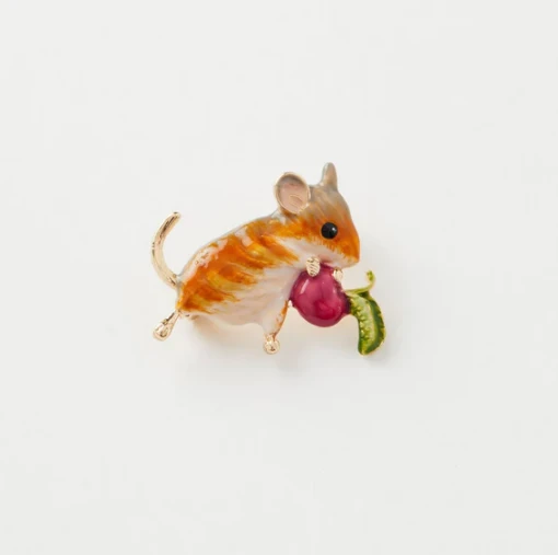Fable England Enamel Vole Brooch 1 Fable England Enamel Vole Brooch